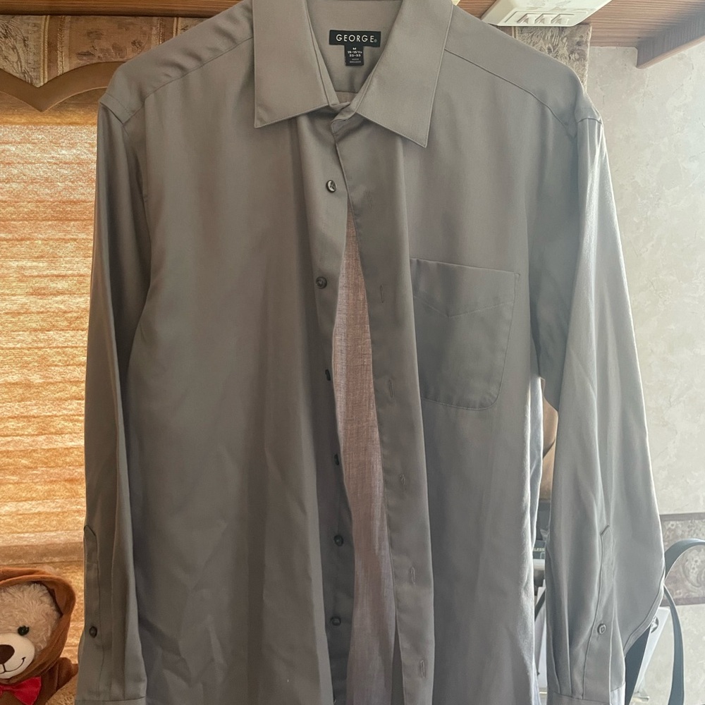 George Men's Classic Gray Dress Shirt